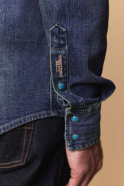 Men's Premium Long Sleeve Denim Western Snap Shirt