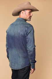 Men's Premium Long Sleeve Denim Western Snap Shirt