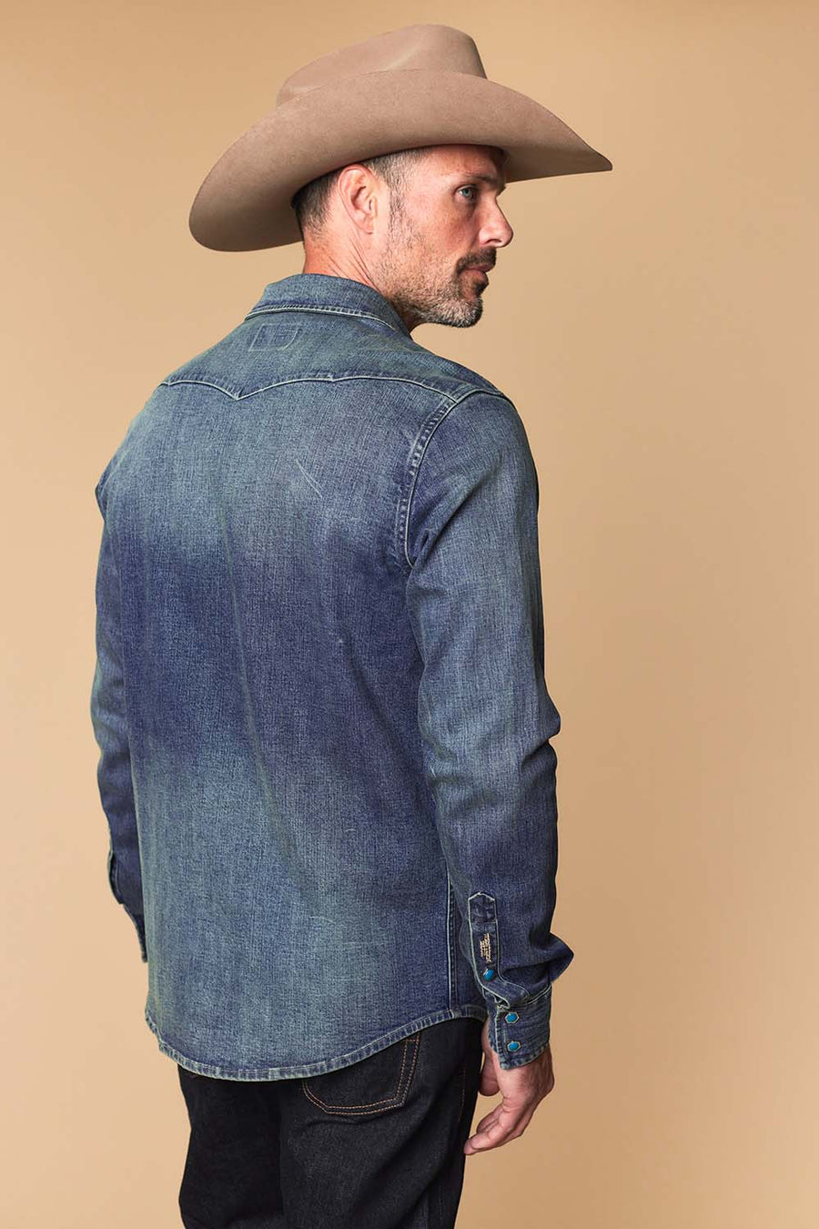 Men's Premium Long Sleeve Denim Western Snap Shirt
