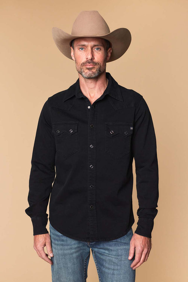Men's Premium Long Sleeve Denim Western Snap Shirt