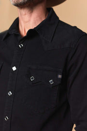 Men's Premium Long Sleeve Denim Western Snap Shirt