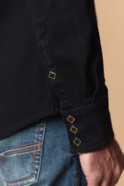 Men's Premium Long Sleeve Denim Western Snap Shirt
