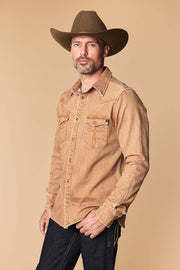 Men's Premium Long Sleeve Denim Western Snap Shirt