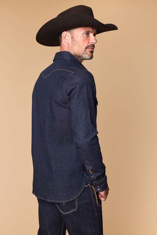 Men's Premium Long Sleeve Denim Western Snap Shirt