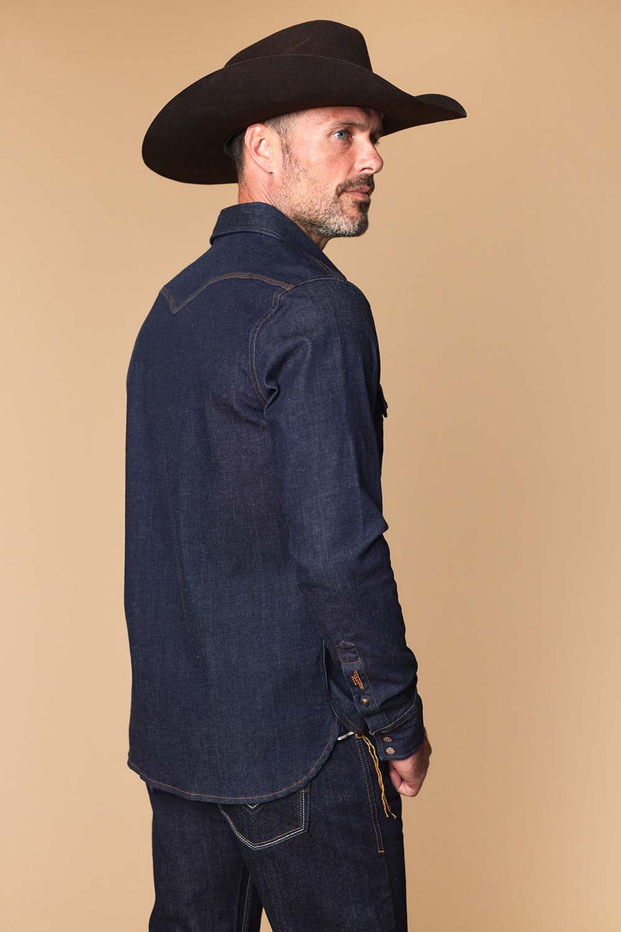 Men's Premium Long Sleeve Denim Western Snap Shirt