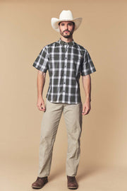 Men's Plaid Western Performance Short Sleeve Shirt