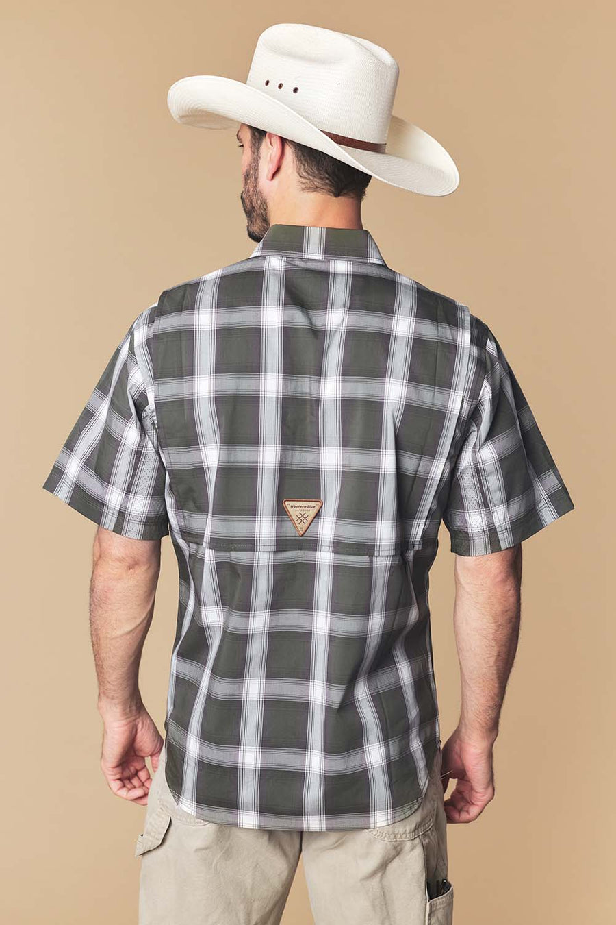 Men's Plaid Western Performance Short Sleeve Shirt