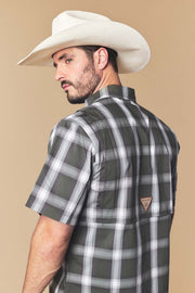 Men's Plaid Western Performance Short Sleeve Shirt