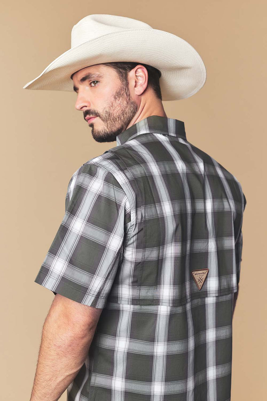 Men's Plaid Western Performance Short Sleeve Shirt
