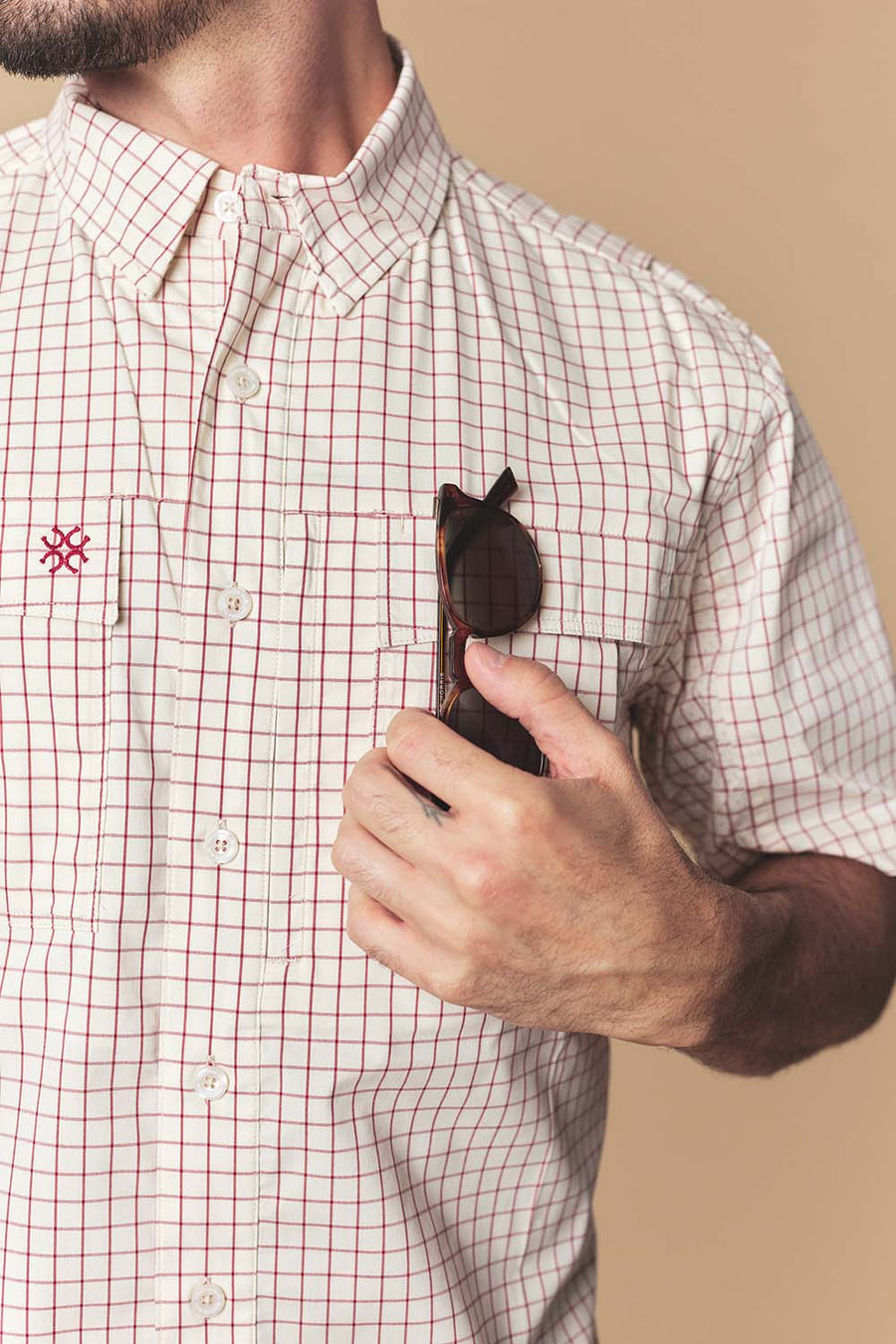 Men's Check Western Performance Short Sleeve Shirt