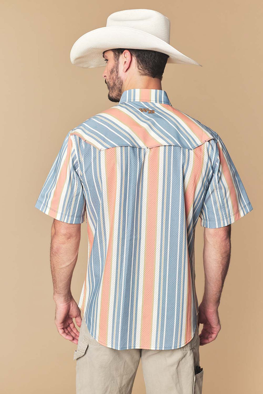 Men's Sunset Stripe Western Performance Short Sleeve Shirt