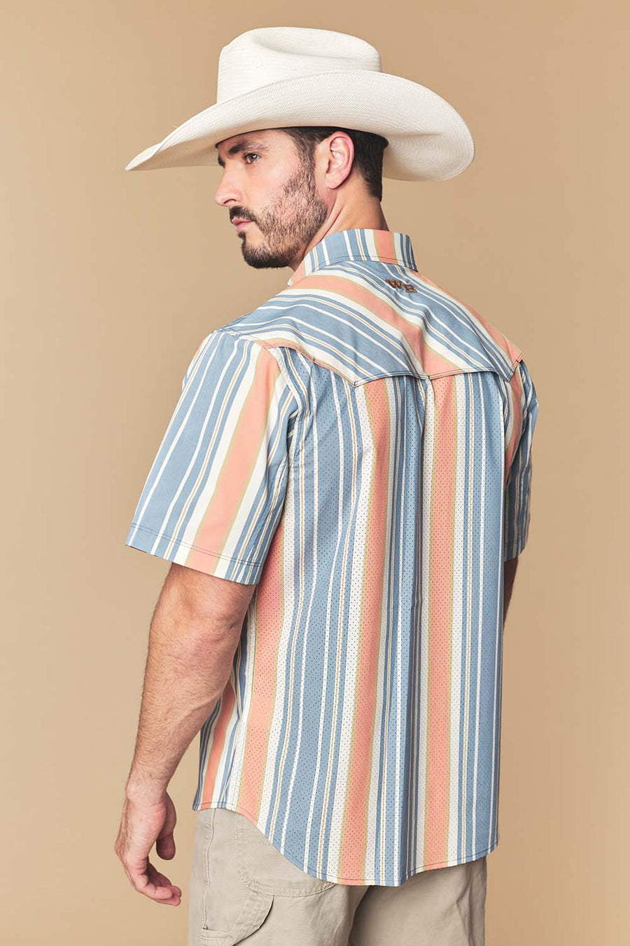 Men's Sunset Stripe Western Performance Short Sleeve Shirt