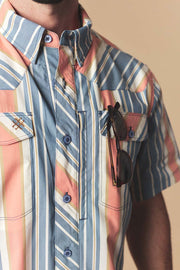 Men's Sunset Stripe Western Performance Short Sleeve Shirt