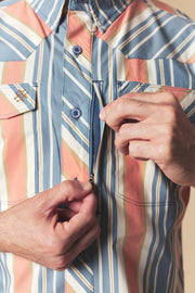Men's Sunset Stripe Western Performance Short Sleeve Shirt