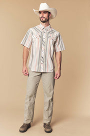 Men's Desert Stripe Western Performance Short Sleeve Shirt