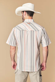 Men's Desert Stripe Western Performance Short Sleeve Shirt