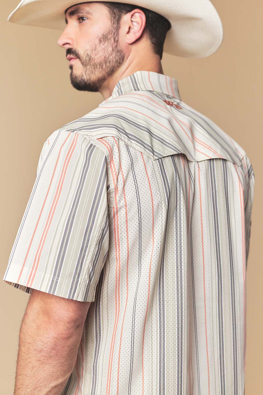Men's Desert Stripe Western Performance Short Sleeve Shirt