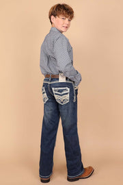 Boy's Classic Embroidery Straight Jeans