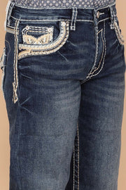 Boy's Classic Embroidery Straight Jeans
