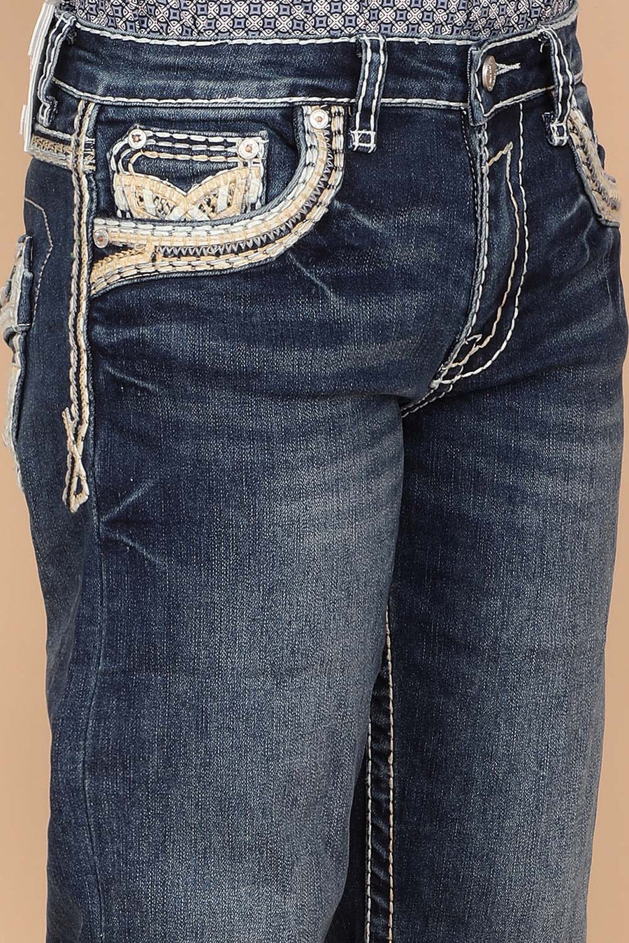 Boy's Classic Embroidery Straight Jeans
