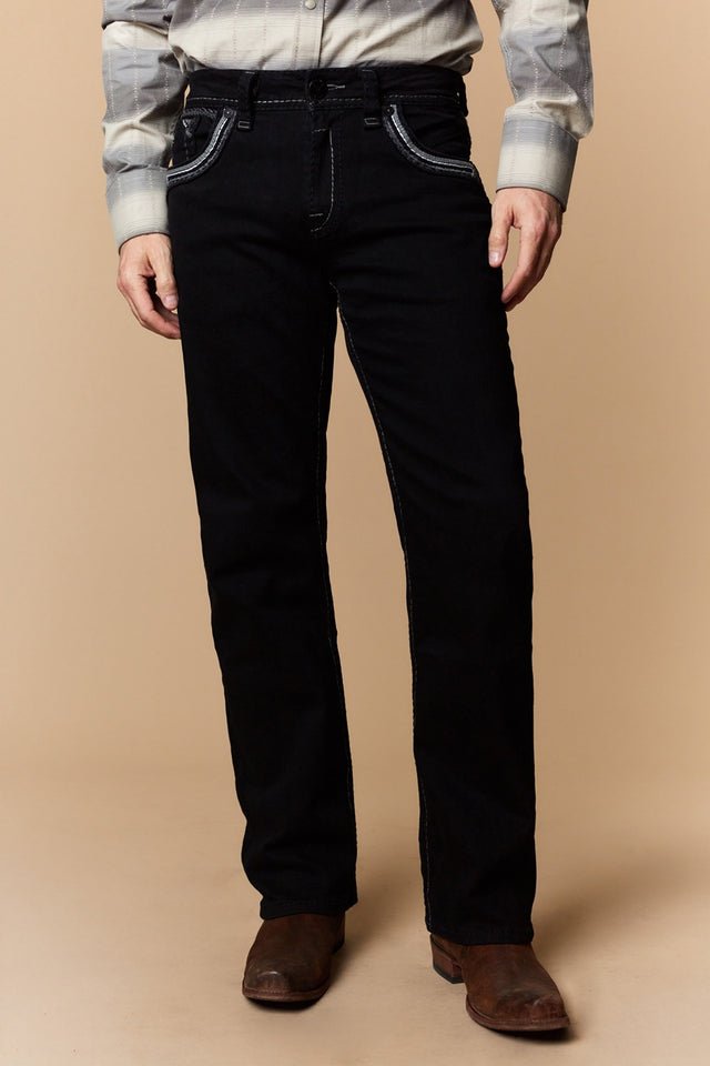 Men's Classic Embroidered Straight Jeans