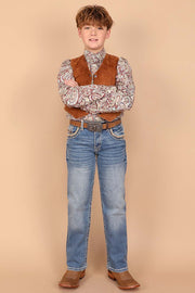 Boy's Classic Embroidery Straight Jeans