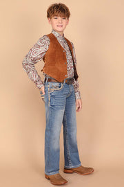Boy's Classic Embroidery Straight Jeans