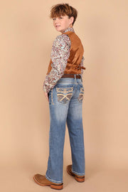 Boy's Classic Embroidery Straight Jeans