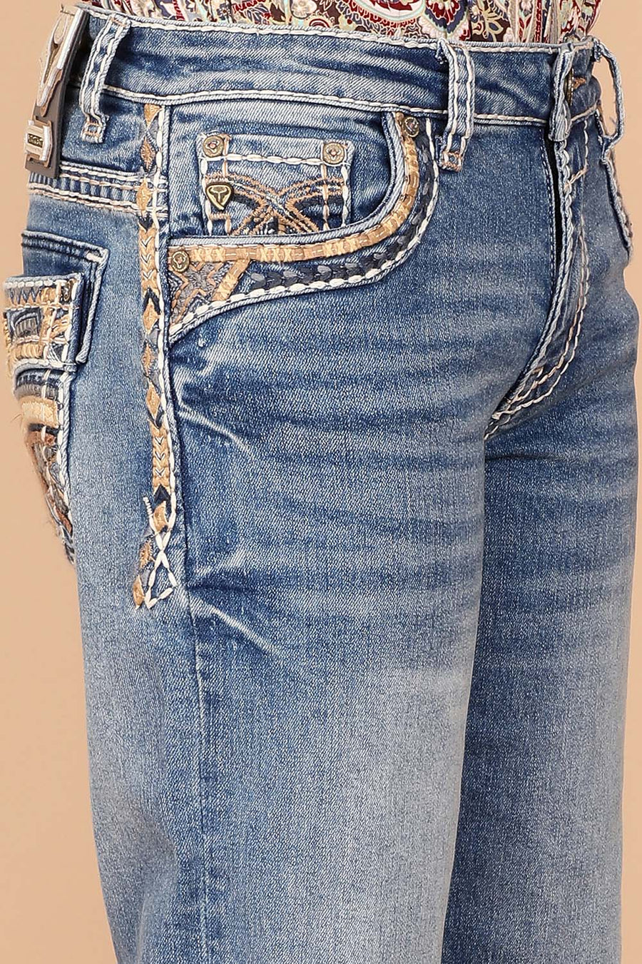 Boy's Classic Embroidery Straight Jeans