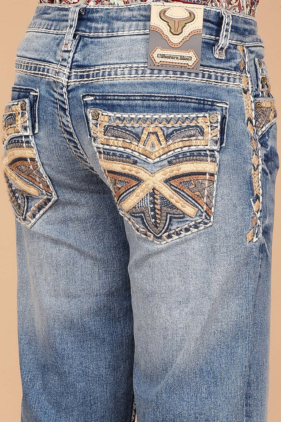 Boy's Classic Embroidery Straight Jeans