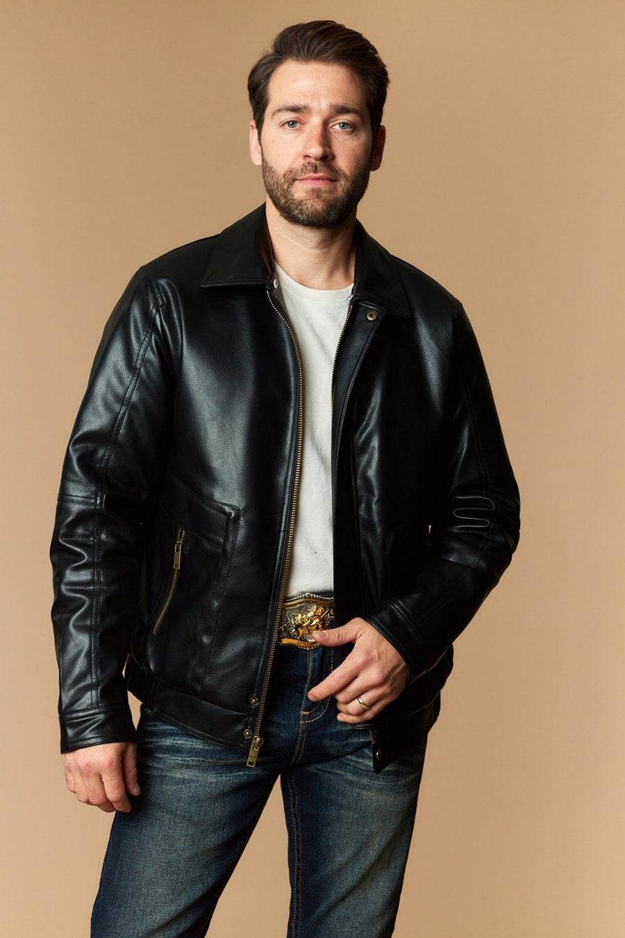 Men's Urban Style Faux Leather Jacket