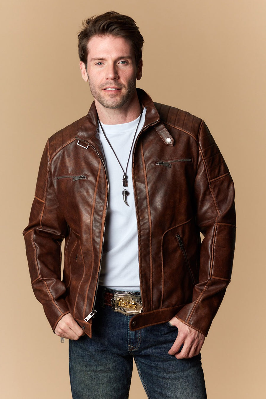 Men's Urban Style Faux Leather Jacket