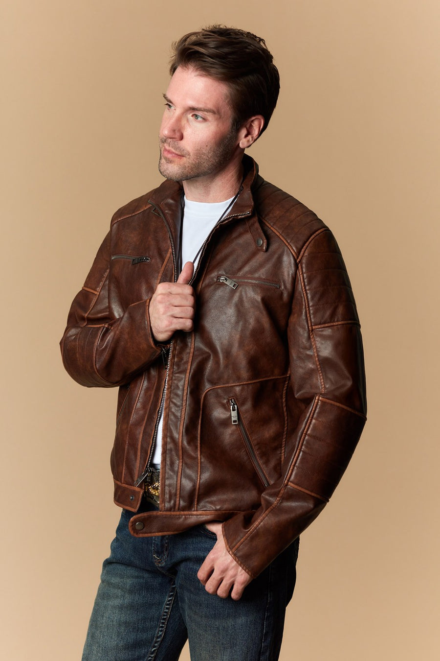 Men's Urban Style Faux Leather Jacket