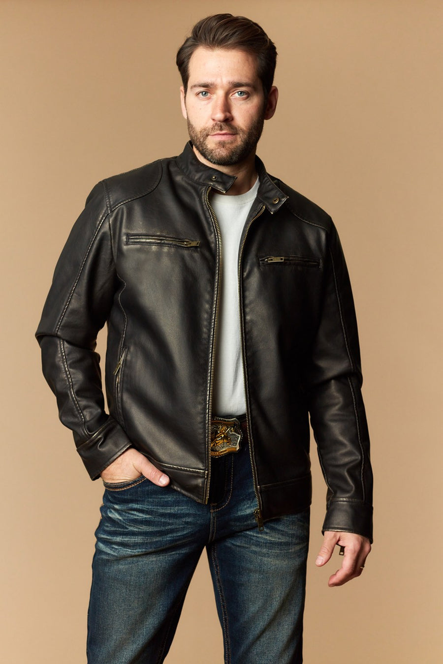 Men's Urban Style Faux Leather Jacket