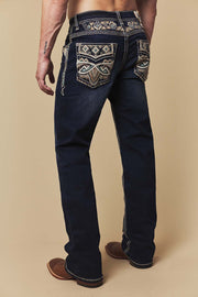 Men's Embroidered Straight Jeans