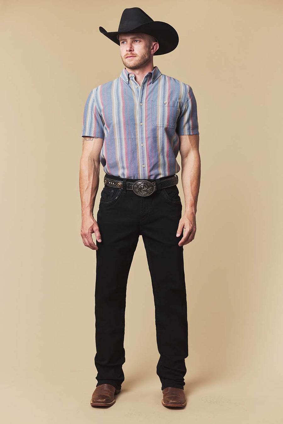 Men's Embroidered Straight Jeans