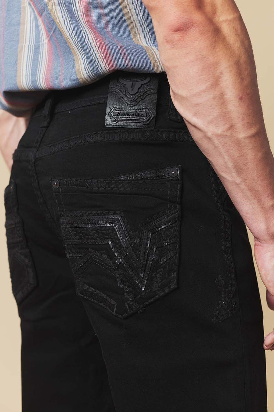Men's Embroidered Straight Jeans