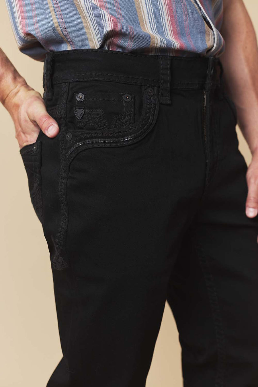 Men's Embroidered Straight Jeans