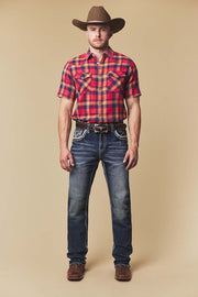 Men's Embroidered Straight Jeans