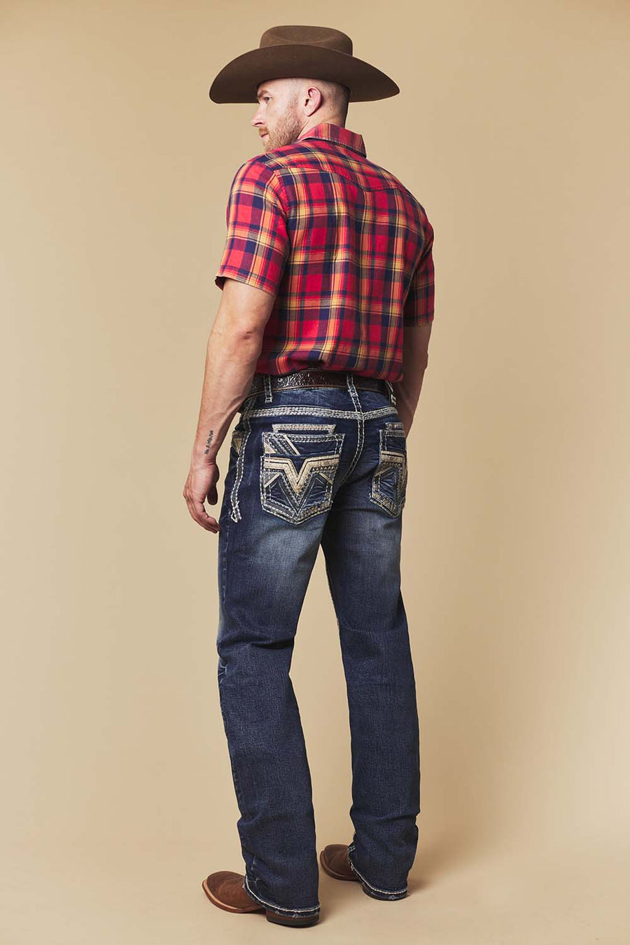 Men's Embroidered Straight Jeans