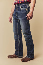 Men's Embroidered Straight Jeans