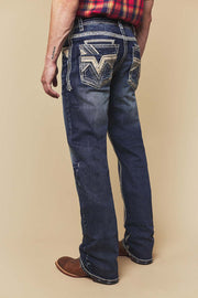 Men's Embroidered Straight Jeans