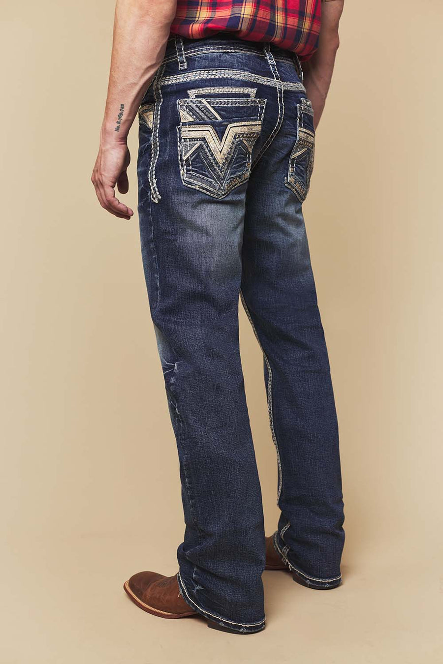 Men's Embroidered Straight Jeans