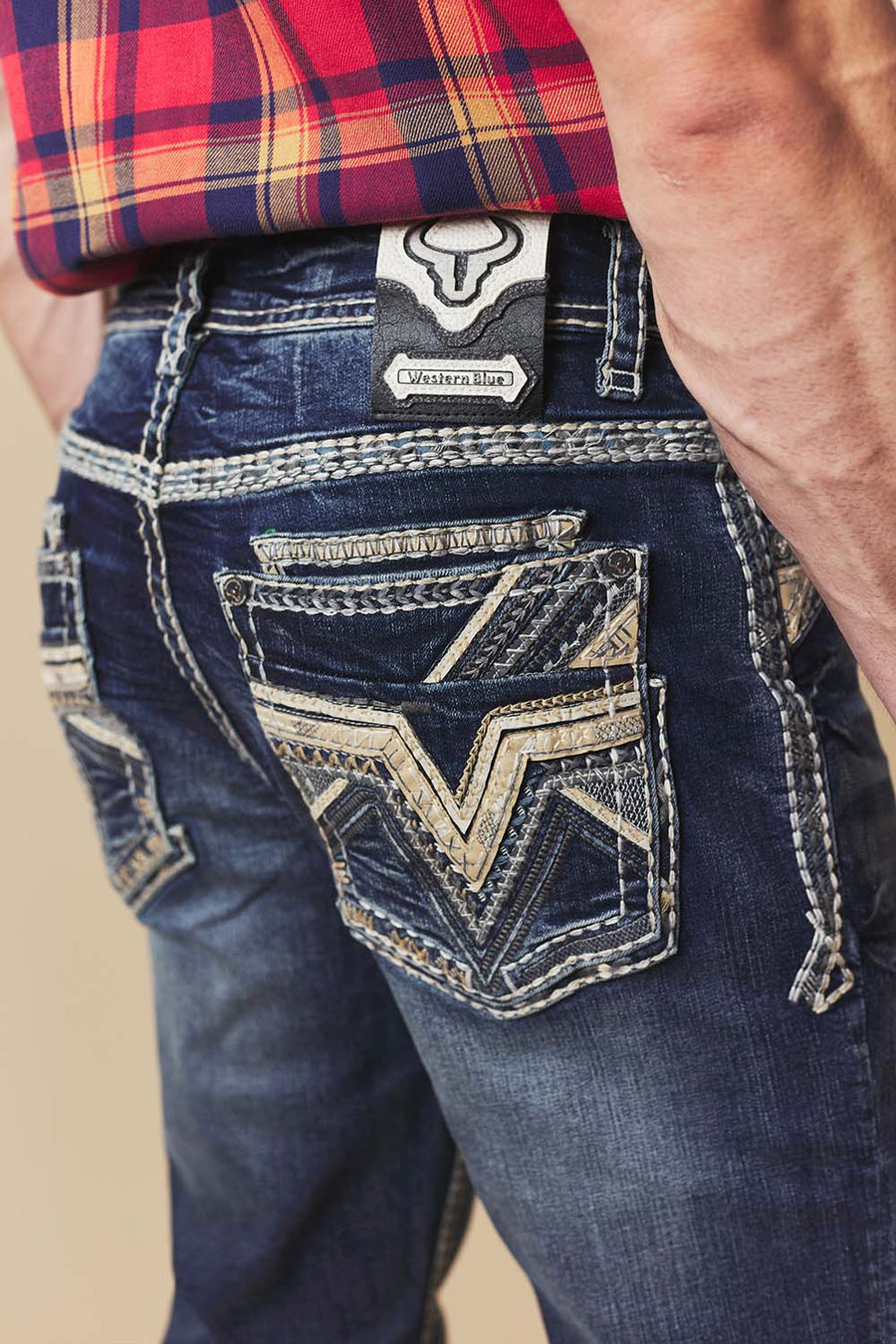 Men's Embroidered Straight Jeans