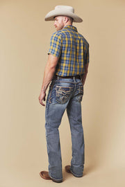 Men's Embroidered Straight Jeans