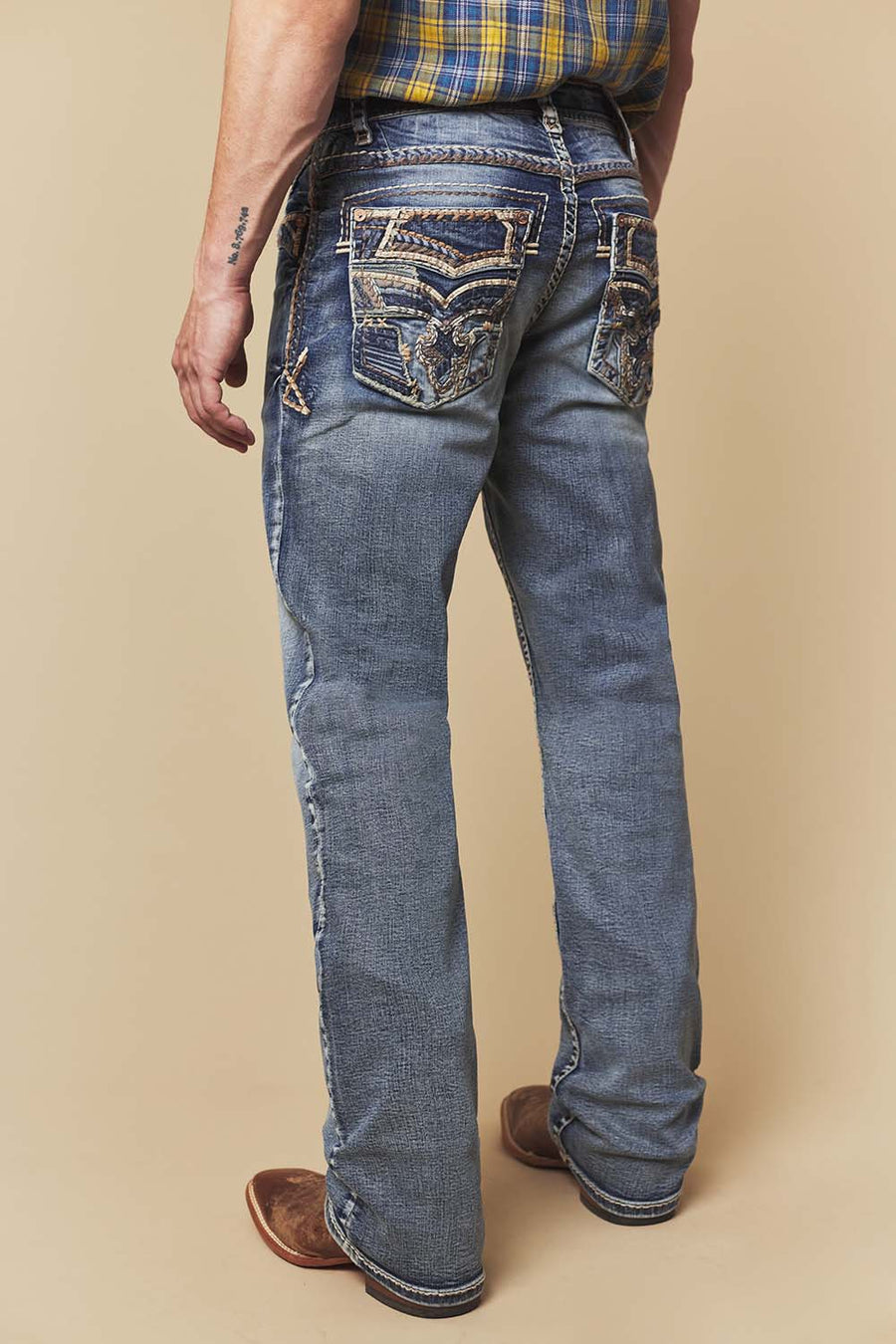 Men's Embroidered Straight Jeans
