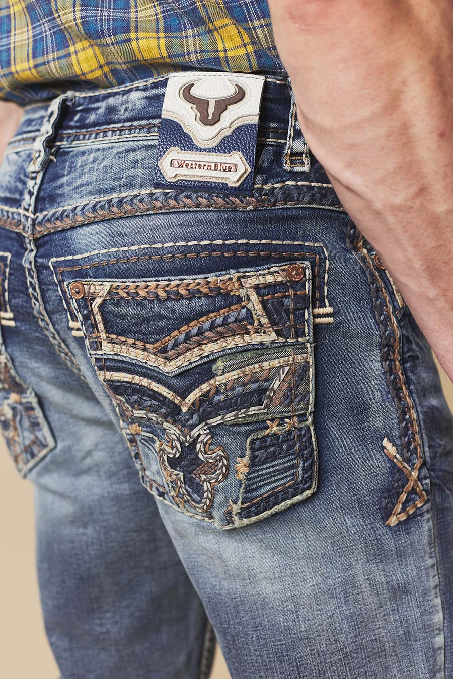 Men's Embroidered Straight Jeans