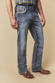 Men's Embroidered Straight Jeans