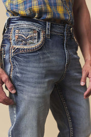 Men's Embroidered Straight Jeans