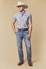 Men's Embroidered Straight Jeans